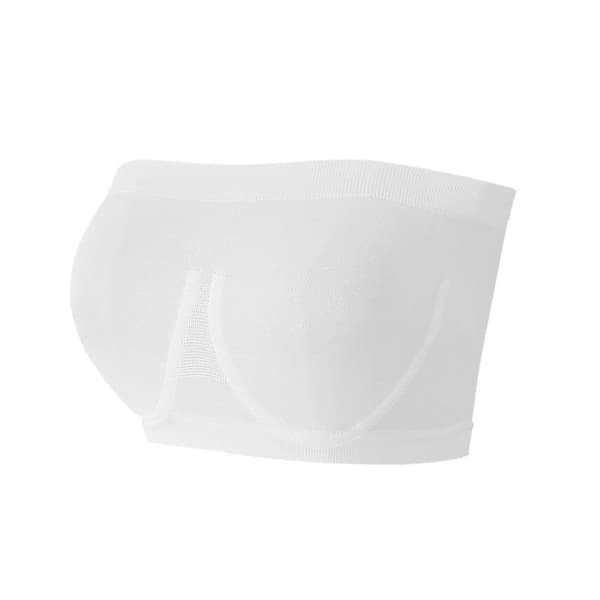 Dame Elastisk Stropløs BH, Sommer Bandeau BH, Plus Size Stropløs BH, Komfort Trådløs BH White XXL