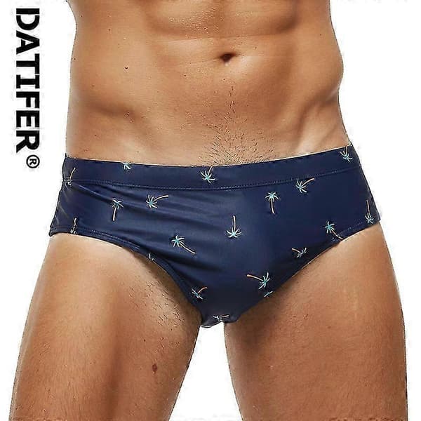 Herrebadebukser, Polyester Spandex Åndbare Trykte Badeshorts med Polstring, Plus Size, Datifer YK02V Bamboo M