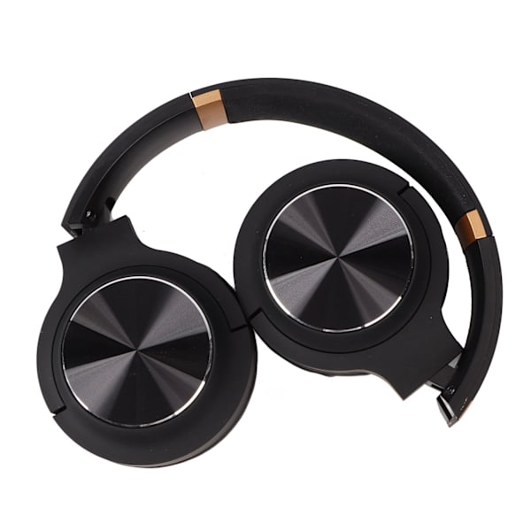 Foldbart Bluetooth-headset Multifunktionelt støjreducerende HiFi Stereo Trådløse Bluetooth-hovedtelefoner Sort
