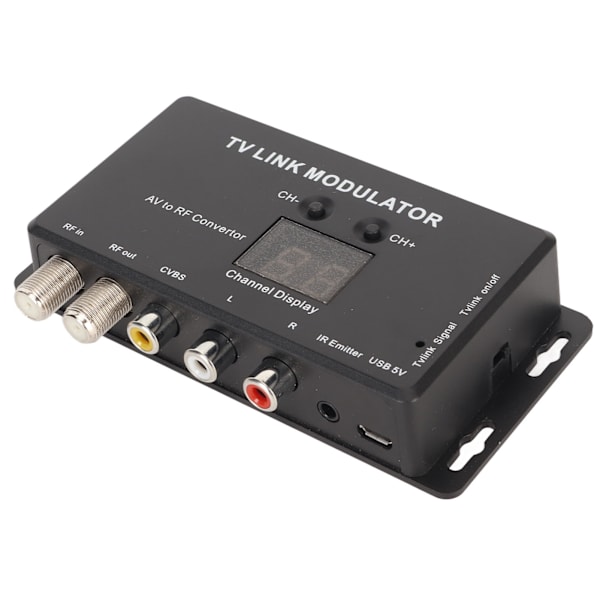 【NX】TV Link Modulator Justerbar Støtte PAL NTSC AV til RF-omformer med USB-ladekabel for A V-kilde dekoderbokser