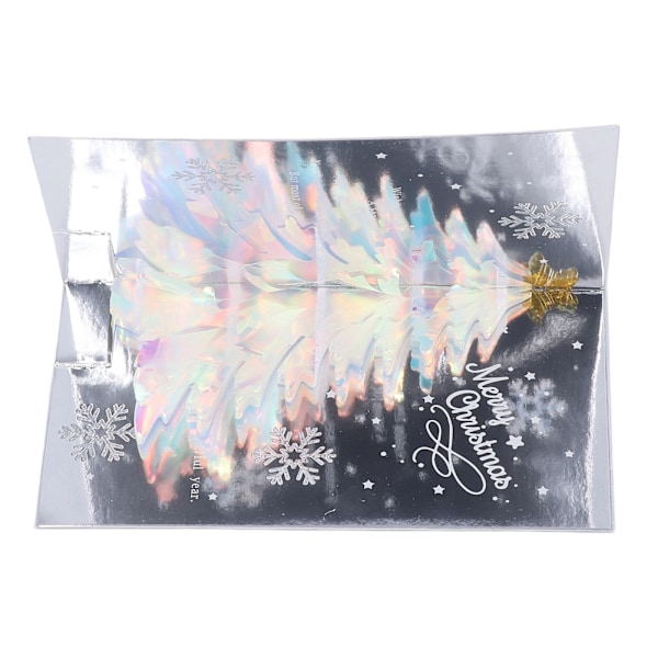 3D Joulukortit Glitter Puu Teema Kohokuvioitu Design Folio Leimaus Prosessi Koristeellinen Paperi Popup Joulukortti Sininen