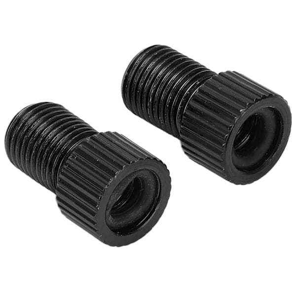 2 stk/sæt Presta til Schrader cykelventilomformer Slidstærk mountainbike pumpe adapter Sort