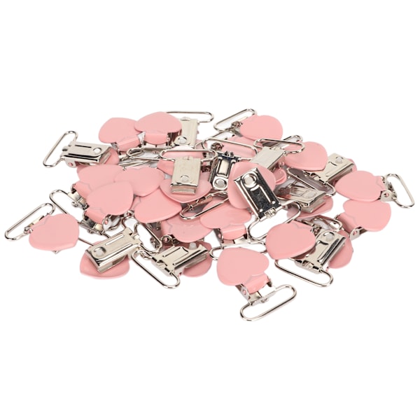 30 st Hängselklämmor Rosa 25 mm Robust elektropläterad metall lättvikts nappklämmor för sömnad Hantverk DIY