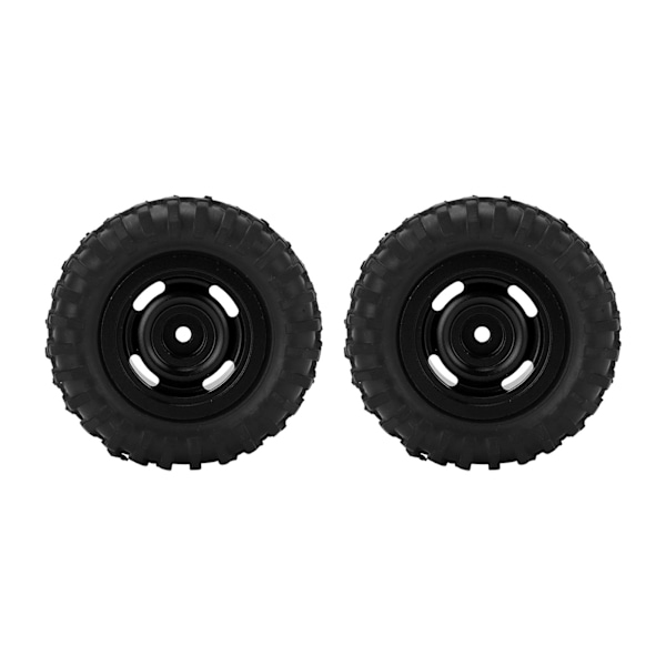 2 stk 55 mm gummidekk med 4-hulls aluminiumsfelgnav for Axial SCX24 1/24 RC-bil oppgraderingsdeler Svart