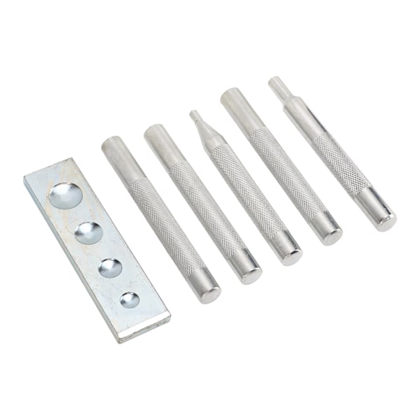 5 stk Snap Nit Setter Die Punch Snap Kit Stort installationsværktøj med base til stansehul Installer nitknap