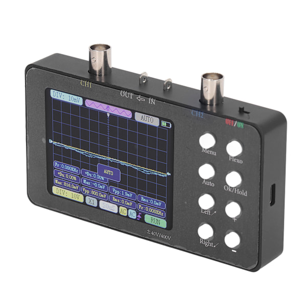 Digitalt oscilloskop 2-kanals bærbar signalgenerator 2Mhz båndbredde 50M samplingsfrekvens 3,2 tom LCD-skjerm med bakgrunnsbelysning