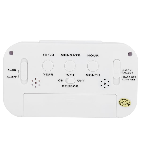 LCD Elektronisk Klocka Stor Skärm Tyst Smart Tid Temperaturvisning Väckarklocka GHY‑501 Vit