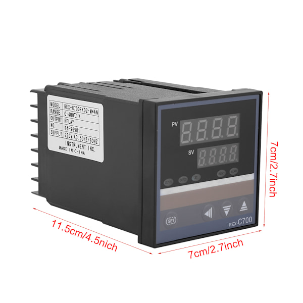 REX-C700 0-400℃ Digitaalinen PID-lämpötilan säädin Termoelement Tulo Relä Ulostulo 220V