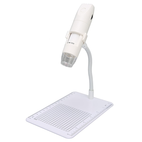 Trådlöst Digitalt Mikroskop Mini Handheld 8 LED HD Mikroskop Kamera WiFi USB Kompatibel för Smartphone Tablet PC Vit