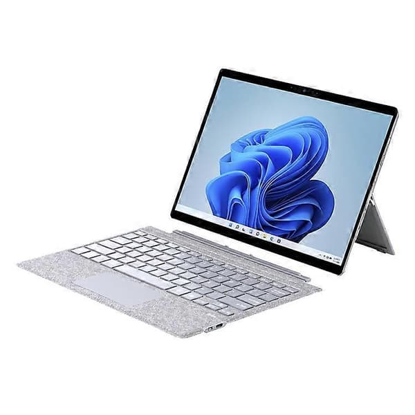 1089D Kompatibelt farverigt baggrundsbelyst Bluetooth-tastatur med touchpad kompatibelt med Microsoft Surface Pro 7+ / 7 / 6 / 5 / 4 / 3 LightGrey