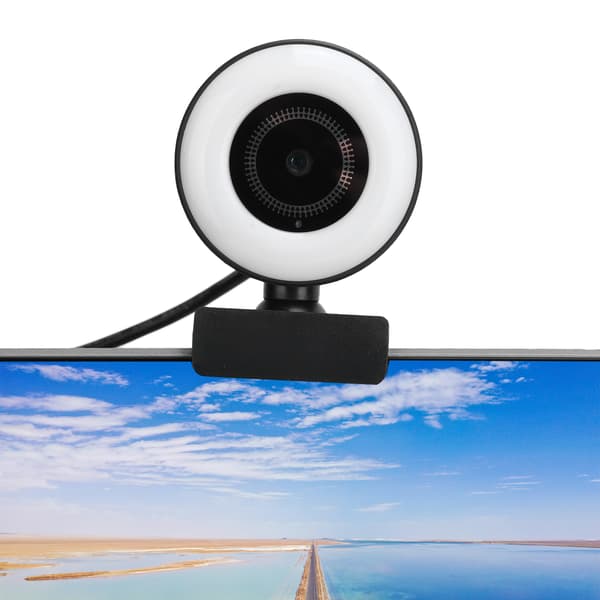 Webcam med lys indbygget mikrofon til live streaming video computer tilbehør 1080P