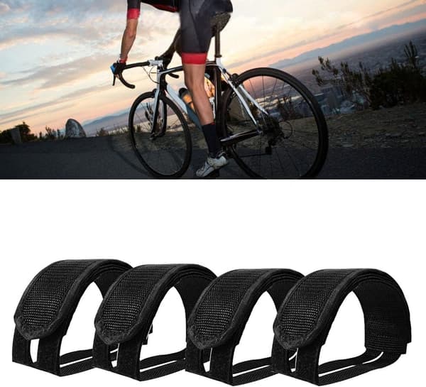 2 par sorte remme til cykelpedaler med fast gear
