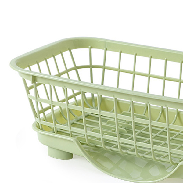 Oppvaskstativ Rask drenering Avtakbar bunn Dreneringsbrett Design Sterk plast Oppvaskstativ for gaffel Spisepinner Grønn