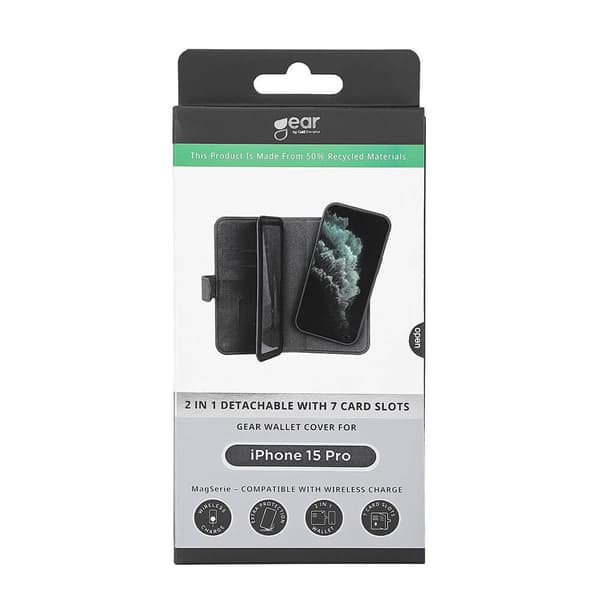 GEAR iPhone 15 Pro 2i1 MagSafe Magnet Etui / Cover Multi-rum Sort 180