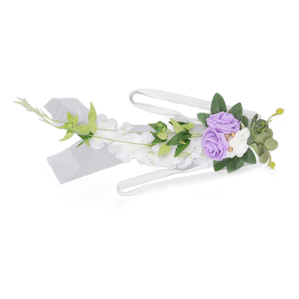 Bryllupsgangdekorasjoner Elegant kunstig stolerygg Blomst for bryllupsfest Lyslilla