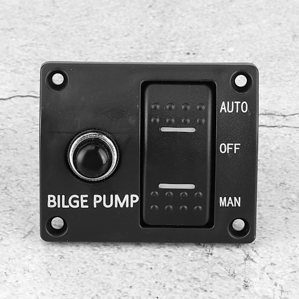 3-vejs lænsepumpbryderpanel Auto Off Manuel 12V 24V med LED-indikator Indbygget 15A afbryder