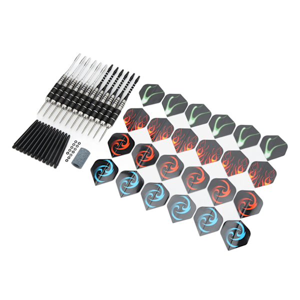 12 st Dart Set Rostfri Stålspets Utsökt Professionell Dart Kit Tillbehör för Dartspelare