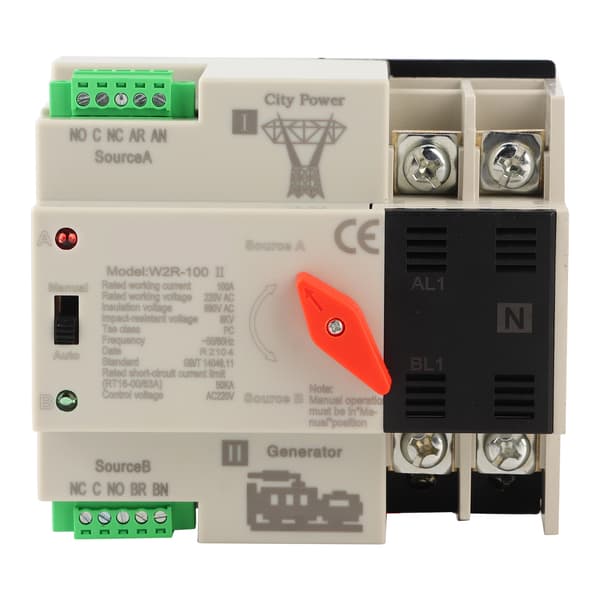 【NX】W2R-100 Dual Power Automatic Transfer Switch 2P 100A 50Hz Power Transfer Switch