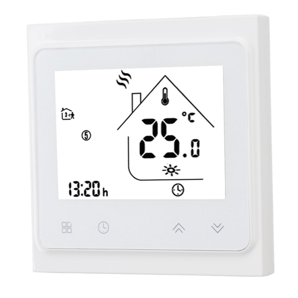 BHT 002GC Varmepanne Programmerbar Termostat Digital Touchscreen Termostat med Stor LCD-Skærm Passiv Udgång Temperaturregulator 95‑240V