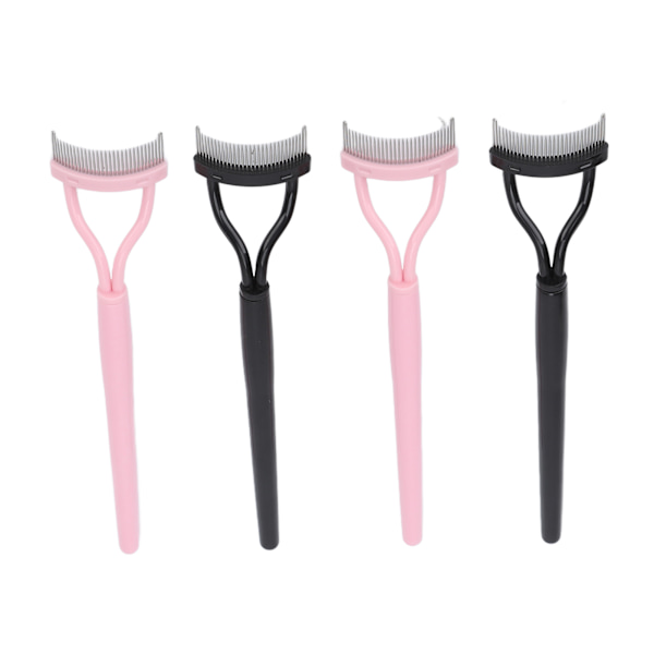 Ögonfransseparator Tänder i rostfritt stål Bärbar kosmetisk borste Mascara Lash Definer med kamskydd 4st