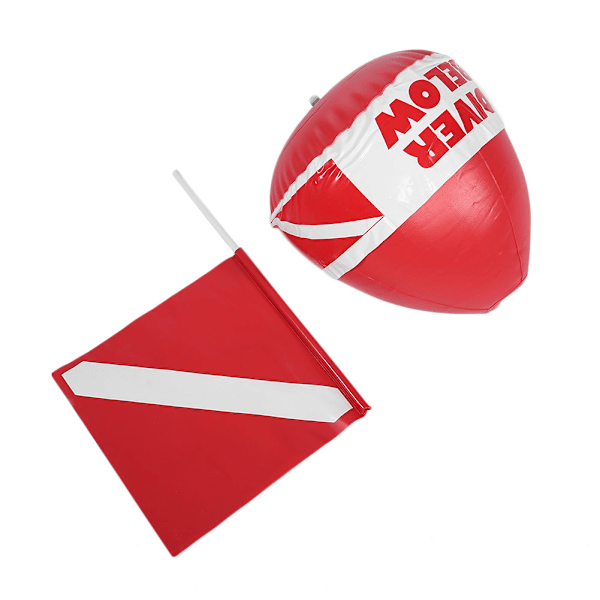 PVC Dykking Overflatemarkør Oppblåsbar Signal Floater Dykke Bøye Ball med flagg