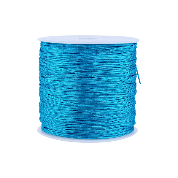 100M x 0,8mm Nylon Kinesisk Knot Sladd Rattail Macrame Shamballa Tråd String Blå