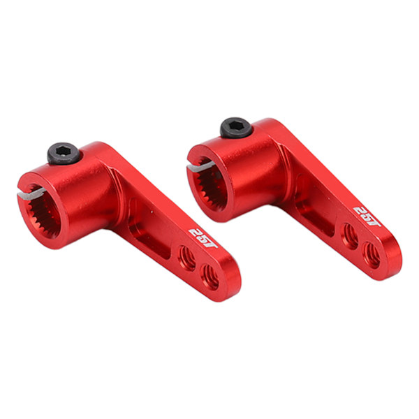 2 stk RC Styrearmer 25T Anodisert Behandling Nøyaktig Størrelse Stabil Ytelse Liten Lett Servo Horn Arm for RC Biler Rød