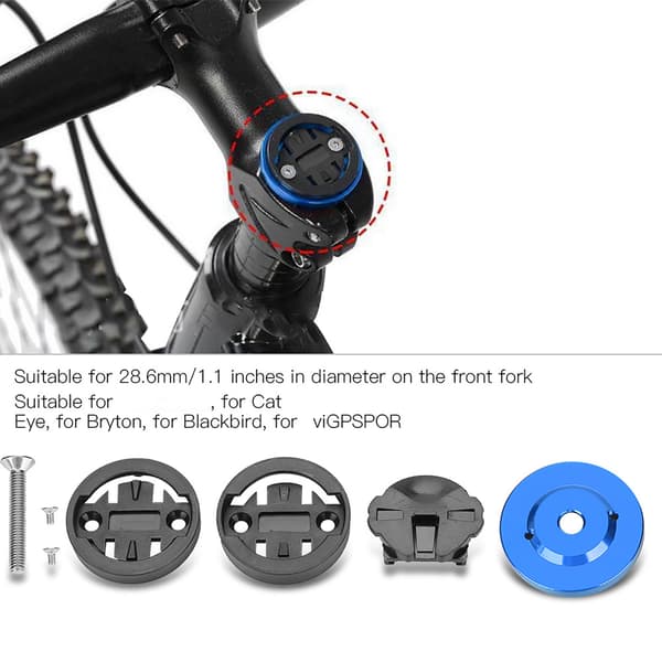 【NX】Mountain Road Bike Computer Holder Stem Top Cap Stopur GPS Speedometer Mount (Blå)