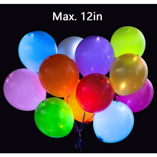 5 STK LED lys opp lysende ballongballong for festbursdags bryllupsfestivaldekorasjoner (RGB-belysning), modell: flerfarget