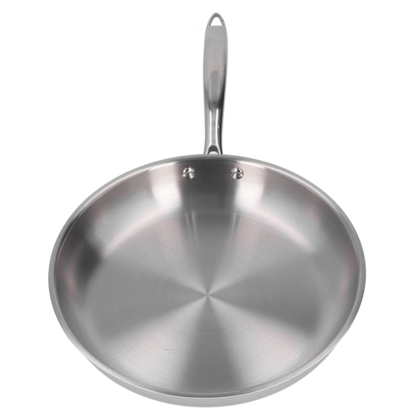 Stegepande i rustfrit stål, tykt 304 rustfrit stål, uden belægning, 3-lags stegepande i rustfrit stål til omelet, 11,02 tommer