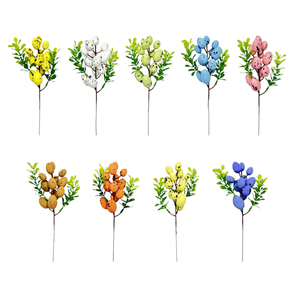 Easter Egg Tree Branch 8,7 tum lång plastskum rika färger verklighetstrogna hållbara påskäggssticklingar
