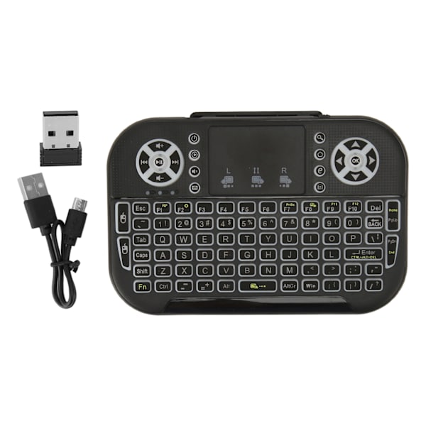 2,4 GHz mini trådlöst Bluetooth-tangentbord med pekplatta Bakgrundsbelyst bärbart tangentbord Fjärrkontroll för laptop PC TV Box