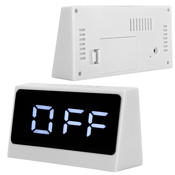 LED Digital Vækkeur Lydløs Smart Temperatur Dato Lysende Stor Skærm Skrivebord Makeup Spejl (Hvid)