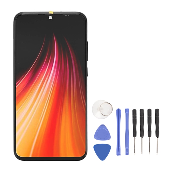 6,3-tums telefonskärmbyte Touch Digitalizer Assembly 2340x1080 med verktygssats för Xiaomi Redmi Note 8 M1908C3JH M1908C3JG M1908C3JI med ram