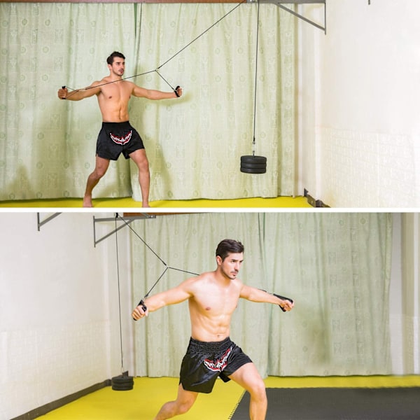 Fitness Underarmsrulle med remskiva Dragrep Handledsrulle Underarmsträning Handstärkare Träning