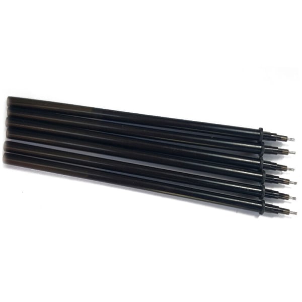 Erasable Gel Pen Refill 0,5 mm Skolekontor full nål Slettbar Gel Pen Erstatning Svart 6 Stk Svart 6 Pack, Modell: Svart 6 Pack