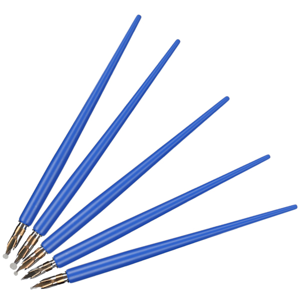 Trefylt Dip Pen Hjemmekontor Kunstmaling Kalligrafi Reservoarpennsett Gave Royalblue Tynn Langt Håndtak