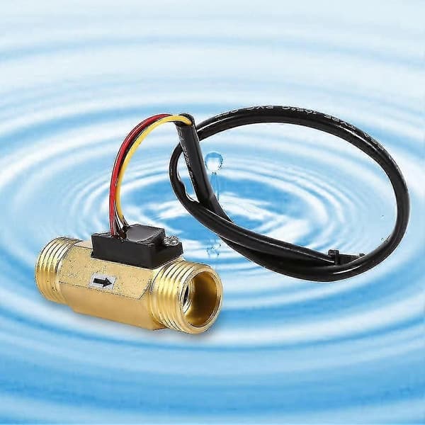 G1/2" DN15mm Vattenflödessensor Brytare Vätskemätare Vattenflödessensor Koppareffekt 1-30L/Min