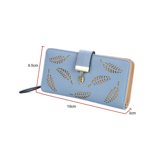 Nevenka langbladede lommebok for kvinner med glidelås i skinn Elegant clutch-blå