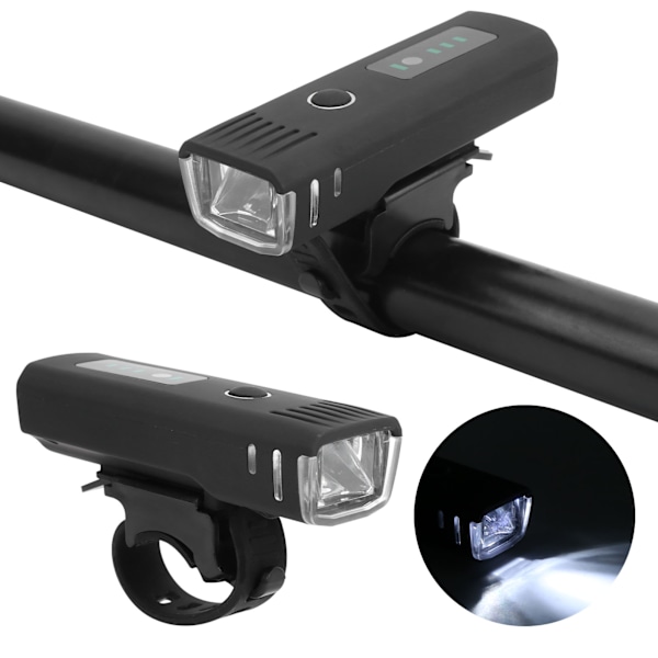 Cykellygte foran USB-opladning Vandtæt LED Cykel Forlygte Sort