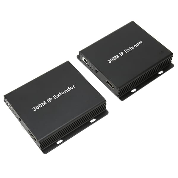 300M IP Extender HD 1080P HD Multimedia Interface Over CAT5e/6/7 Direkte 1 til 1 Extender IP-sender-mottaker 100‑240V EU-plugg