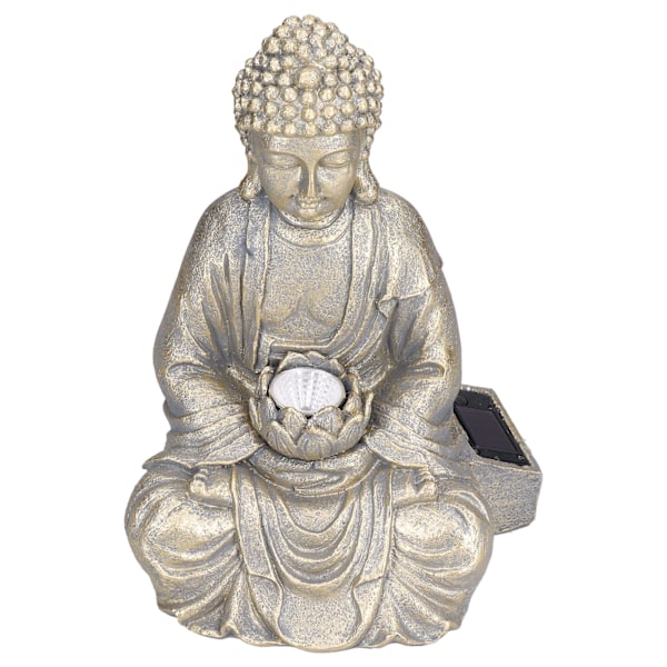 Hem Buddha Garden Light Solar Powered Zen Buddha Garden Staty för Yard Garden Patio Deck