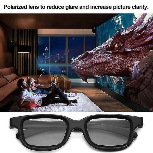 st polariserede passive 3D-briller til 3D-tv, ægte 3D-biografer til 3D-spil og tv-ramme Musta