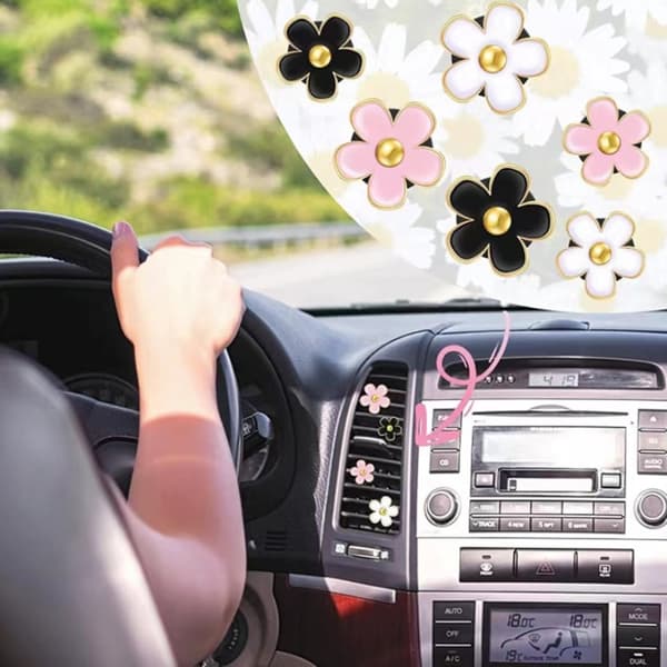 6 stk. Blomster Bil Luftventil Clips Dejlig Blomst Aromaterapi Bil Luftfrisker Bil Luftventil Dekorationer