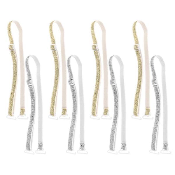 【NX】Elastiske justerbare bh-stropper Skridsikre stroppeklemmer 4 par