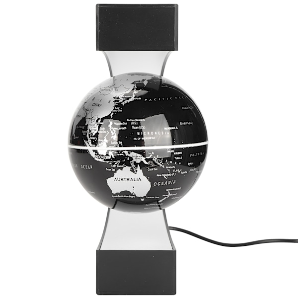 Magnetisk flydende globus C-formet base LED-lys Levitation Verdenskort Kugle Ornament 100-240V US Stik