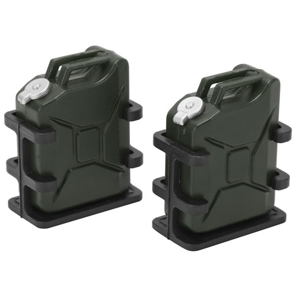 1 par RC-bilsimulerad bränsletankmonterad minioljedunk för 1/8 1/10 RC Crawler Bildekorationstillbehör mörkgrön