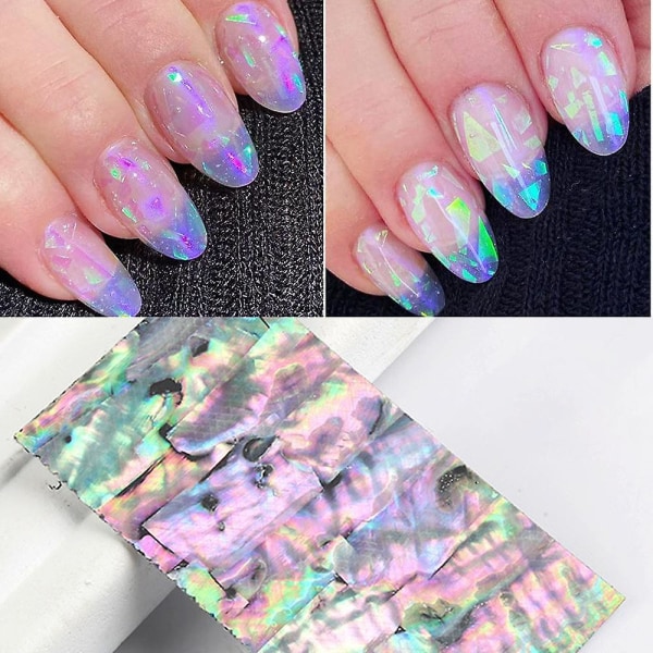 Nagelfolie trasigt glas papper nagelfilm holografiska nagelklistermärken Laser nageldekaler diy nail art dekoration för kvinnor flickor