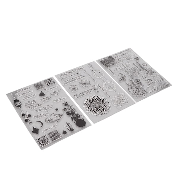3 st Klar Stämpel DIY Transparent Stämpel Handgjorda Pappershantverk Dekoration för Scrapbook Handbok Album Korttillverkning