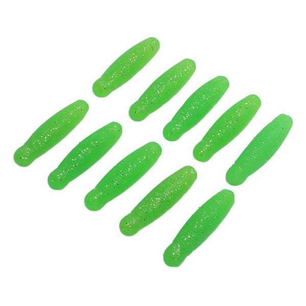 10 st Fiskesoftbete Artificiell Bi-Pupa Potatisbete Långkast Salttillsats 6cm 8g Grön